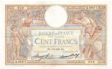 France FRANCE  LUC-OLIVIER MERSON - 100 FRANCS 01/08/1935 - TTB+