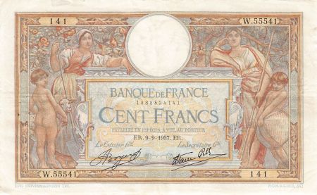 France FRANCE  LUC-OLIVIER MERSON - 100 FRANCS 09/09/1937 - TTB