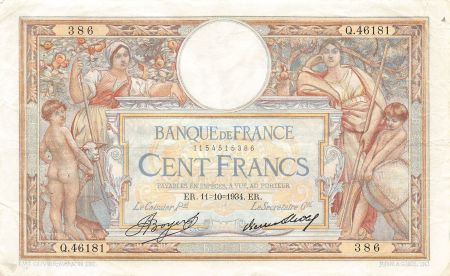 France FRANCE  LUC-OLIVIER MERSON - 100 FRANCS 11/10/1934 - TTB