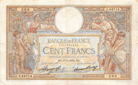 France FRANCE  LUC-OLIVIER MERSON - 100 FRANCS 17/05/1934 - TB+
