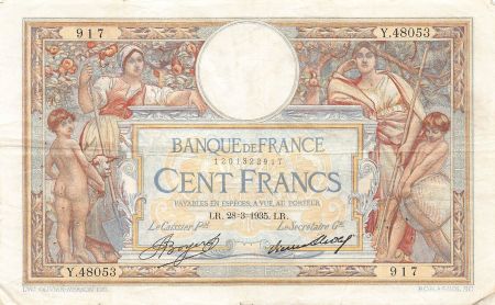 France FRANCE  LUC-OLIVIER MERSON - 100 FRANCS 28/03/1935 - TTB