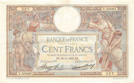 France FRANCE  LUC-OLIVIER MERSON - 100 FRANCS 28/11/1935 - TTB+