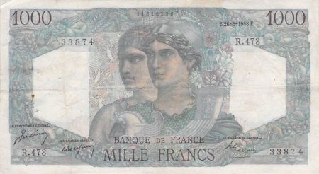 France FRANCE  MINERVE ET HERCULE - 1000 FRANCS 26/08/1948 - SERIE R.473 - PTTB