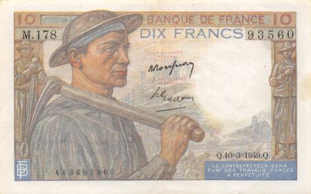 France FRANCE  MINEUR - 10 FRANCS 10/03/1949 - SÉRIE M.178