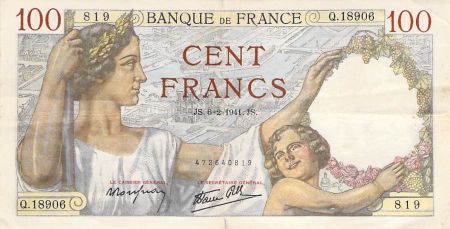 France FRANCE  SULLY - 100 FRANCS 06/02/1941 - SÉRIE Q.18906 - TB+