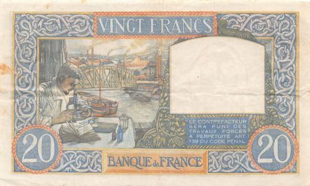 France FRANCE  TRAVAIL ET SCIENCE - 20 FRANCS 28/08/1941 - TTB+