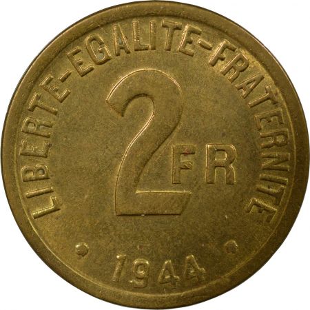 France FRANCE LIBRE - 2 FRANCS 1944 PHILADELPHIE