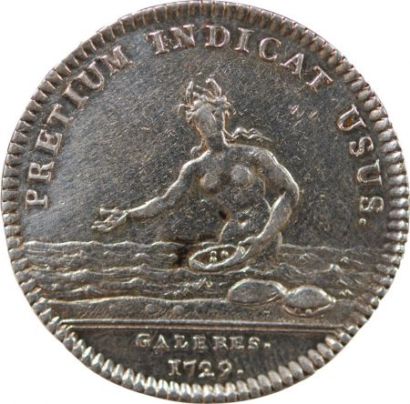 France GALERES ROYALES, JEAN PHILIPPE D\'ORLEANS - JETON ARGENT 1729