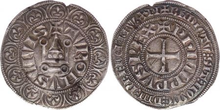 France Gros Tournois, à l\'O Rond - Philippe IV - 1290-1295 - Argent - 8ème ex