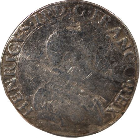France HENRI II - TESTON A LA TETE NUE, 1er TYPE 1558 B ROUEN
