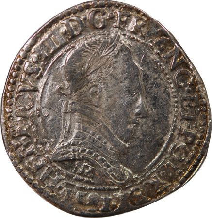 France HENRI III - 1/2 FRANC AU COL PLAT 1581 M TOULOUSE
