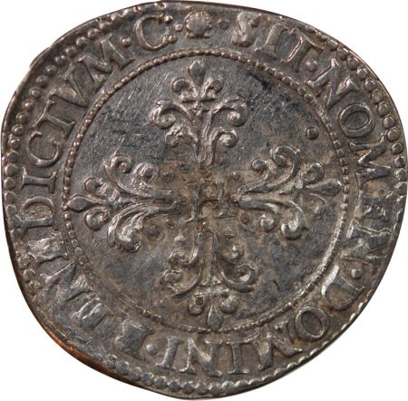 France HENRI III - 1/2 FRANC AU COL PLAT 1581 M TOULOUSE