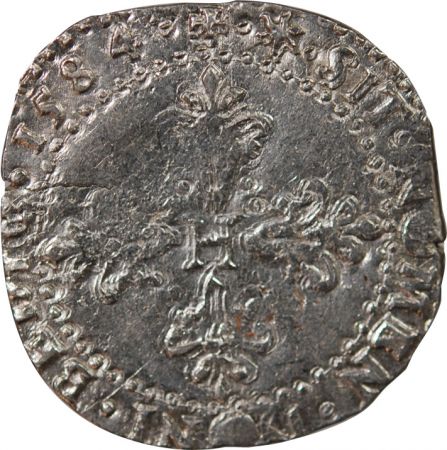 France HENRI III - 1/2 FRANC AU COL PLAT 1584 I LIMOGES