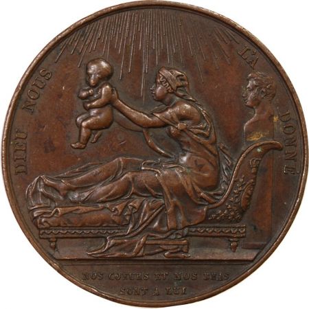 France HENRI V  COMTE DE CHAMBORD - MÉDAILLE BRONZE 1820