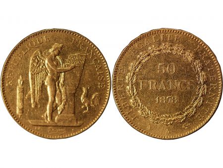 France IIIe REPUBLIQUE - 50 FRANCS GENIE OR 1878 A PARIS