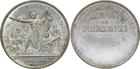 France Jeton de Présence - Siège de Paris - 1870-1871 - La Commune - 3 ème République - SUP