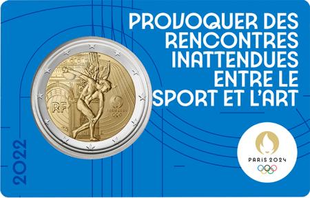 France Jeux Olympiques PARIS 2024 - Le Génie - 2 Euros Commémo. BU 2022  - Bleu