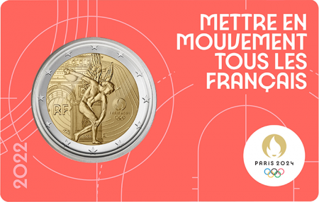 France Jeux Olympiques PARIS 2024 - Le Génie - 2 Euros Commémo. BU 2022  - Rouge