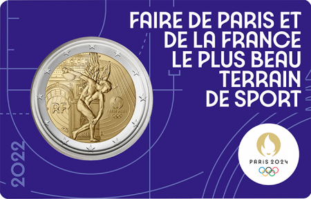 France Jeux Olympiques PARIS 2024 - Le Génie - 2 Euros Commémo. BU 2022  - Violet