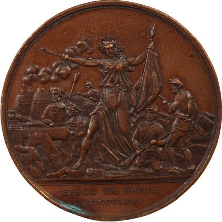 France LA COMMUNE, SIEGE DE PARIS  JETON DE PRESENCE 1870, C. VANDENBORRE