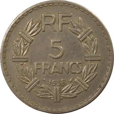 France LAVRILLIER - 5 FRANCS NICKEL 1938