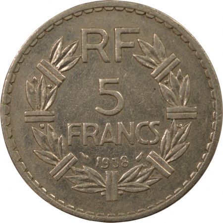 France LAVRILLIER - 5 FRANCS NICKEL 1938