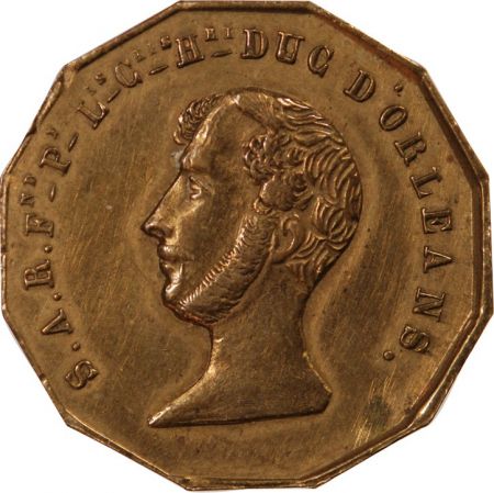 France LE DUC D\'ORLEANS - MEDAILLE LAITON 1842