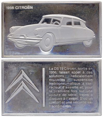France Lingotin 2 Onces - Médaillier Franklin - DS Citroën (1956) - Argent