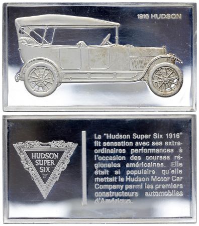 France Lingotin 2 Onces - Médaillier Franklin - Hudson Super Six 1916 (1916) - Argent
