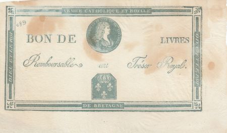 France Livres Bon à l\'effigie de LOUIS XVII - non émis - 1794