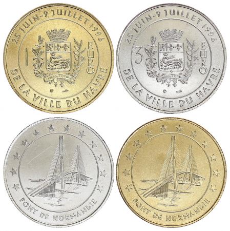 France Lot 1 et 3 Euros des villes du Havre 1996 - SPL
