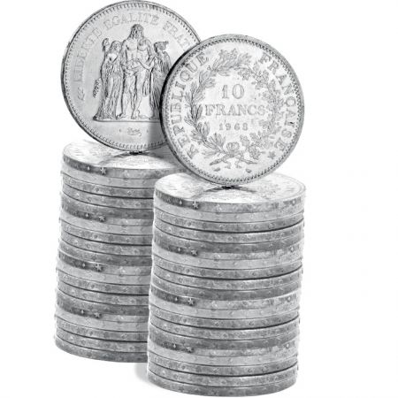 France Lot 20 x 10 Francs Hercule - Argent 1965 à 1967 soit 500 grammes de Pièces