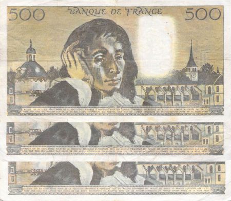 France Lot de 3 x 500 Francs Pascal - Années variées 1968-1993 - TB à TB+