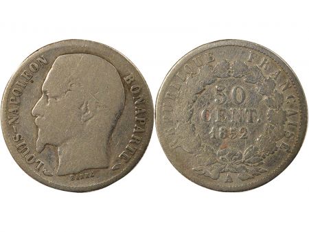 France Louis-Napoléon Bonaparte - 50 Centimes Argent 1852 A Paris