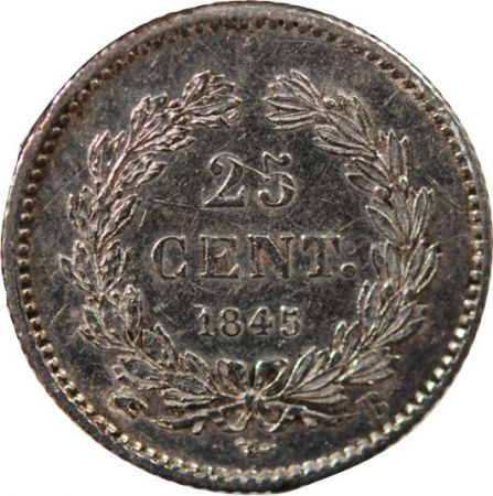 France LOUIS PHILIPPE - 25 CENTIMES ARGENT 1845 B ROUEN