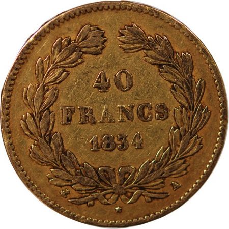 France LOUIS PHILIPPE - 40 FRANCS OR 1834 A PARIS