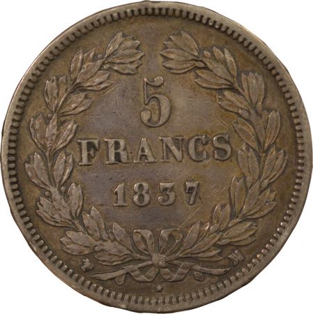 France LOUIS PHILIPPE - 5 FRANCS ARGENT 1837 MA MARSEILLE