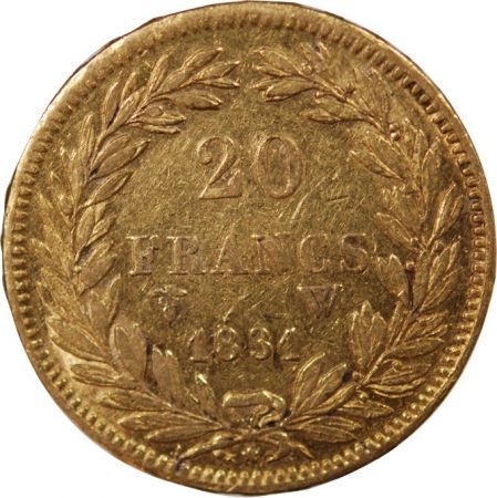 France LOUIS PHILIPPE Ier - 20 FRANCS OR 1831 W LILLE Tranche en Relief\ 