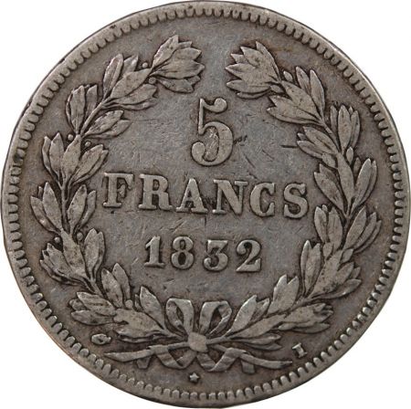 France LOUIS-PHILIPPE Ier - 5 FRANCS 1832 I LIMOGES