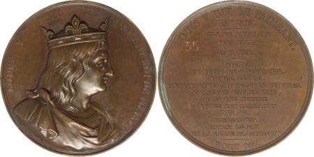 France Louis V dit Le Fainéant  -  Série des rois de France par Caqué - 1838