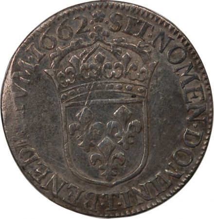 France LOUIS XIV - 1/2 ECU AU BUSTE JUVENILE 1662 T NANTES