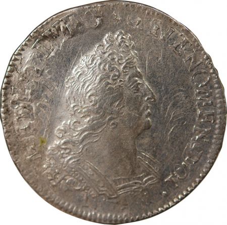 France LOUIS XIV - 1/2 ECU AUX 8 L, 2nd TYPE, DOUBLE REFORME, ARGENT - 1704 / 1709