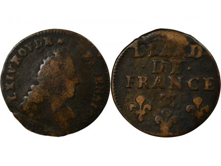 France LOUIS XIV - LIARD 1698 BESANCON - Buste âgé