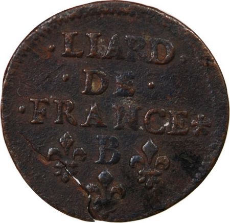 France LOUIS XIV - LIARD AU BUSTE JUVENILE 1657 B ACQUIGNY