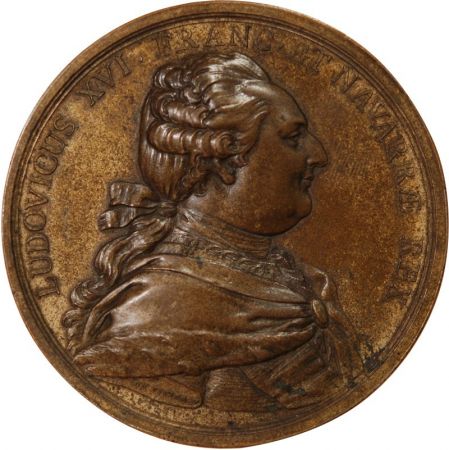 France LOUIS XVI - MÉDAILLE BRONZE 1786 - VISITE DES CÔNES DE CHERBOURG