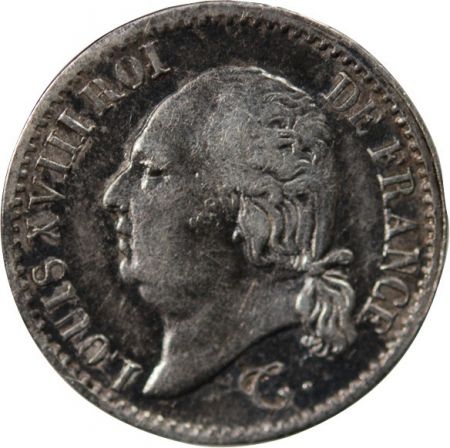 France LOUIS XVIII - 1/4 FRANC ARGENT 1817 B ROUEN