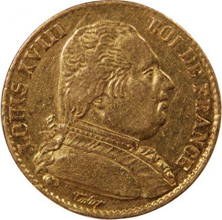 France LOUIS XVIII - 20 FRANCS OR 1814 W LILLE
