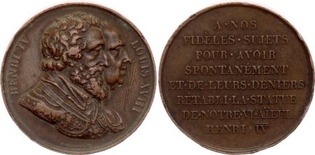 France Louis XVIII - Rétablissement de la statue de Henri IV - 1818