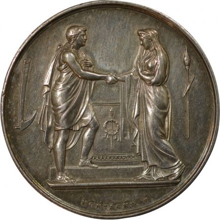 France MARIAGE - MEDAILLE ARGENT MONTAGNY - UNION COTREAU / DION 1872