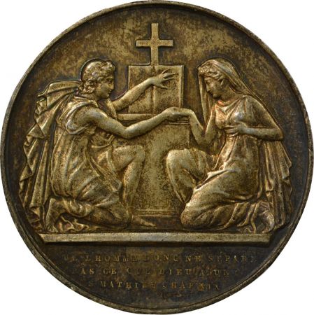 France MARIAGE - MEDAILLE ARGENT PETIT F. - UNION BOICERVOISE / STIVAL 1870